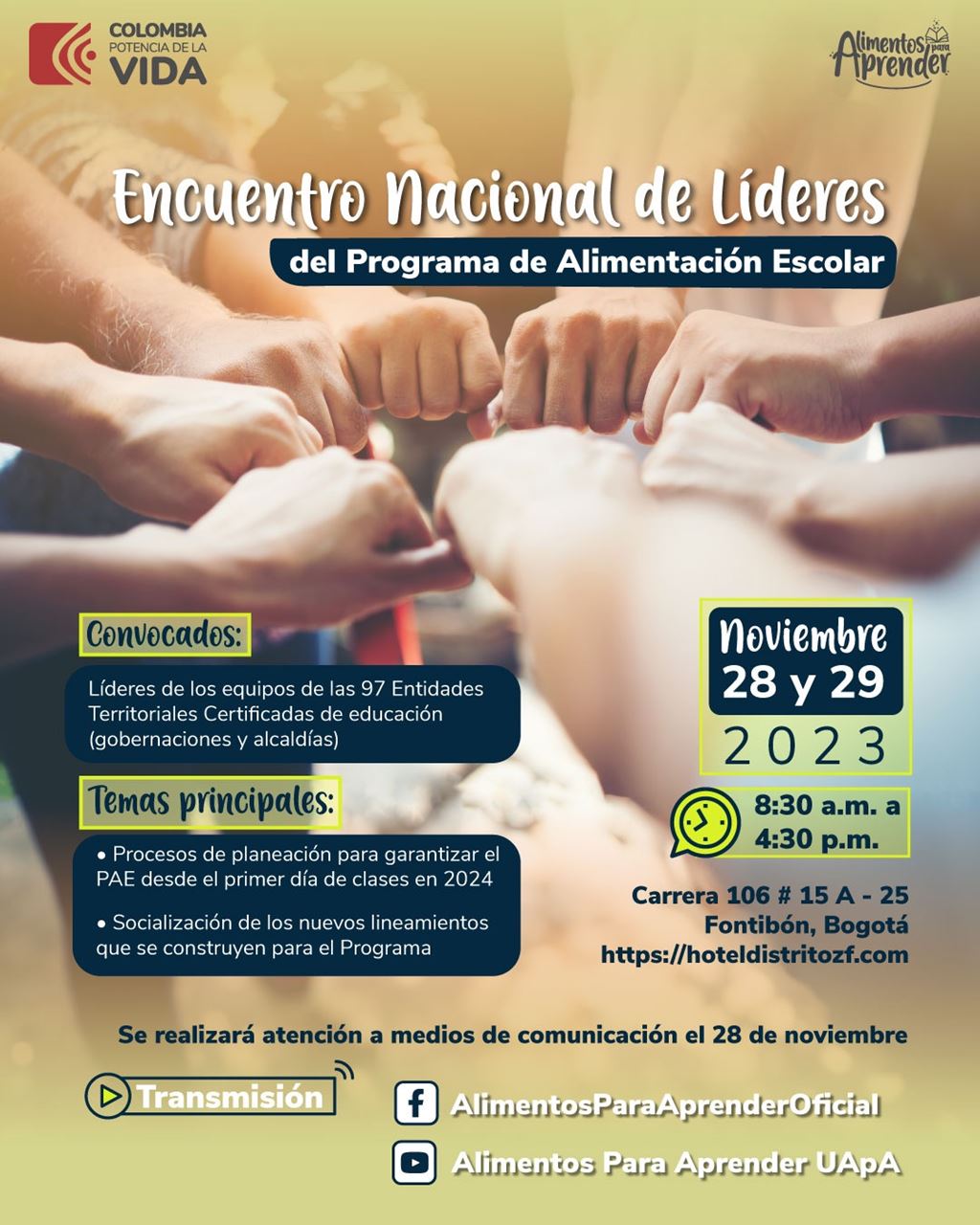 Unidad Alimentos para Aprender realiza un nuevo Encuentro Nacional de Líderes del PAE