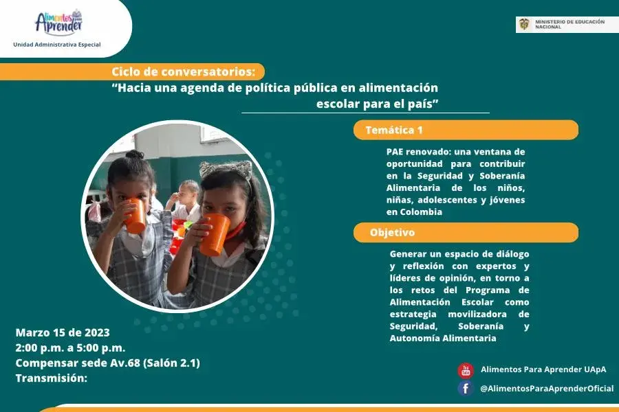 Este miércoles inician los conversatorios sobre Alimentación Escolar y la agenda de política pública