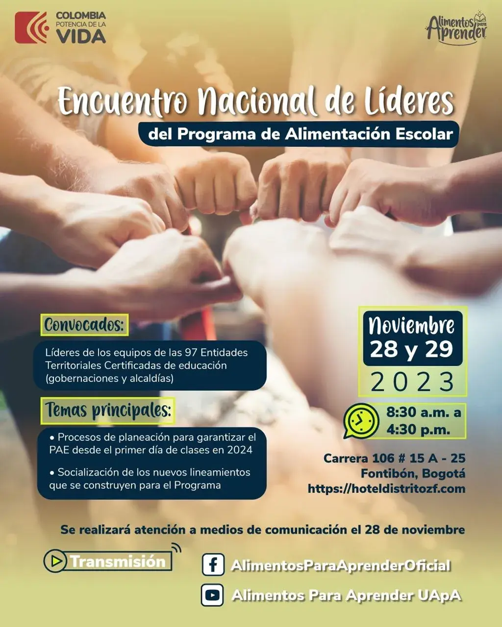 Unidad Alimentos para Aprender realiza un nuevo Encuentro Nacional de Líderes del PAE